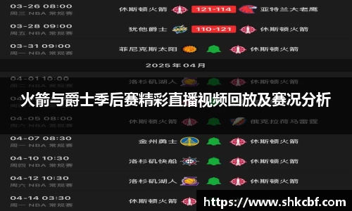 火箭与爵士季后赛精彩直播视频回放及赛况分析
