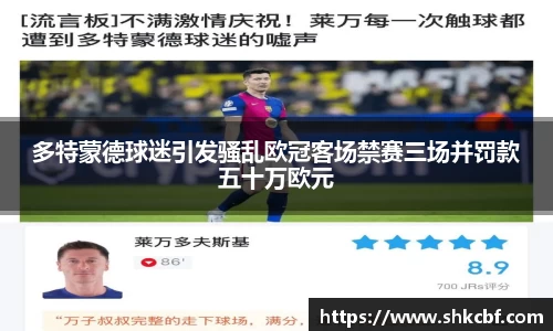多特蒙德球迷引发骚乱欧冠客场禁赛三场并罚款五十万欧元